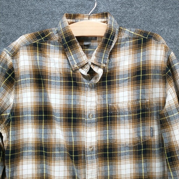 Eddie Bauer Men's Flannel Button-Down Shirt Multi Large Plaid Long Sleeve Cotton - Picture 3 of 13
